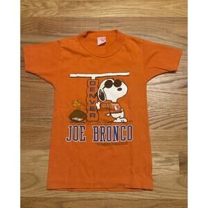 Vintage 1965 Denver Broncos Joe Bronco Snoopy NFL Kids Sz Medium 5-6 Shirt RARE